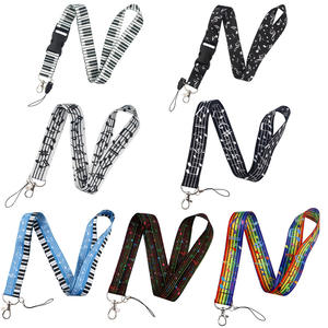 Wowei Notes de musique musique doux soyeux large attaché magnifiquement lanières pour badges d'identification <span class=keywords><strong>cadeau</strong></span> Anti-perte accessoires lanière - Product Image 1
