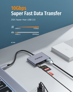 Bán buôn xách tay siêu tốc độ usb3.2 <span class=keywords><strong>Hub</strong></span> <span class=keywords><strong>4</strong></span> cổng <span class=keywords><strong>hub</strong></span> 10Gbps Splitter USB USB-C <span class=keywords><strong>HUB</strong></span> Docking Station cho máy tính xách tay - Product Image 5