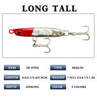 Leurre de pêche coulant VIB Jig pour achigan 9g/12g/15g/18g avec fente pour triple hameçon et design de poisson réaliste