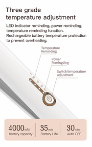 Беспроводной перезаряжаемый электрический утюжок-выпрямитель 2-в-1 с ультрадолгим сроком службы, USB, миниатюрный, портативный, 3 температурных режима, LED-дисплей - Product Image 4