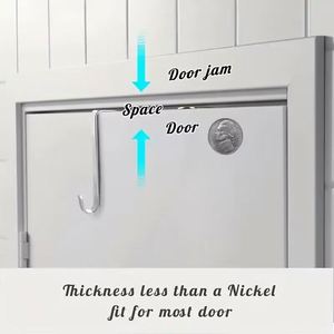 8pcs Heavy Duty Metal Over Door <b>Hooks</b> Single Tier for Hanging Clothes Towels <b>Bathroom</b> Wall Storage Versatile Use Kitchen Tools - Product Image 5