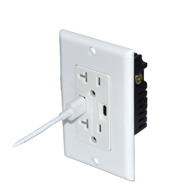 Surge Protector Power Wall Socket Outlet with 2 USB Charging Ports Extender ETL Listed XJY-USB-30-A-A/C