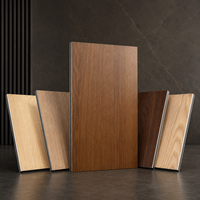 Revêtement extérieur en aluminium ACP à grain de bois, couleur gris argenté, ignifuge, écologique, pour une utilisation en extérieur dans les appartements et les hôtels