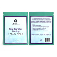 Sachet personnalisé thermoscellé à trois soudures avec estampage argenté plat pour masque facial, masque en tissu, emballage cosmétique et de soins de la peau