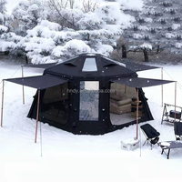 Nouvelle tente gonflable ronde noire imperméable et coupe-vent pour le camping en plein air, vente chaude