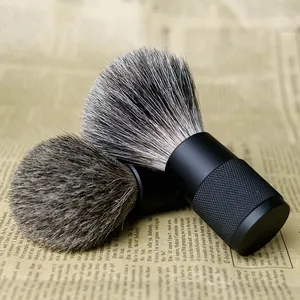 OEM logo personalizzato 20-30mm nodi di capelli in tasso manico in metallo vegan mens pennello da barba per uomo toelettatura