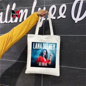 <span class=keywords><strong>Lana</strong></span> <span class=keywords><strong>Del</strong></span> <span class=keywords><strong>Rey</strong></span> Femme Toile Sac Fourre-Tout Eco Shopping Grande Capacité Sac à Bandoulière Pour Femmes Femme Pliable Plage Shopper Sac - Product Image 3