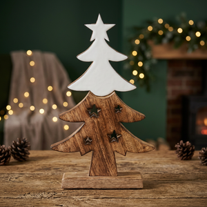 Natural Wood <b>Christmas</b> <b>Tree</b> Stand Tabletop Ornament Carved <b>Wooden</b> Holiday Decor for Home Office - Product Image 3