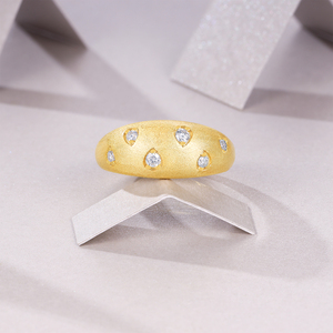 새로운 디자인 쥬얼리 오리지널 공장가 모이사나이트 여성용 925 스털링 실버 링 금도금 - Product Image 1