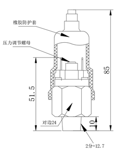 Hkfast fps- 1S สวิตช์ความดันเชิงกล0 ~ 1.6Mpa SPST MR1/4 FR1/4เกลียวภายในและภายนอกสำหรับปั๊ม HVAC - Product Image 4