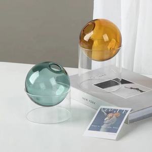 <span class=keywords><strong>Vase</strong></span> en <span class=keywords><strong>verre</strong></span> à fleur unique givré moderne Ensemble de vases ronds en <span class=keywords><strong>verre</strong></span> borosilicaté <span class=keywords><strong>soufflé</strong></span> à la main <span class=keywords><strong>Vase</strong></span> de table - Product Image 4