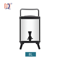 Baril à thé au lait Queenwins QH-B2006 en acier inoxydable 304, double isolation, argent/noir/rouge/blanc, pour usage au bureau