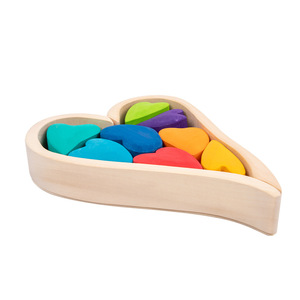 Set di blocchi impilabili a <span class=keywords><strong>cuore</strong></span> arcobaleno blocchi di legno con vassoio in legno blocchi di costruzione pastello <span class=keywords><strong>educazione</strong></span> per <span class=keywords><strong>l</strong></span>'apprendimento precoce - Product Image 6