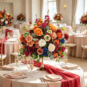 New Modern Wholesale <b>Table</b> Centerpiece flower ball Decoration Artificial Silk Rose Flower Ball for Wedding Party - Product Image 1