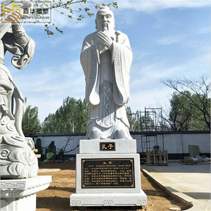 Estatua de Confucio Tallada en Piedra Jiahua, Escultura de Jardín de Estilo Chino en Mármol Blanco, Figura Duradera - Product Image 1