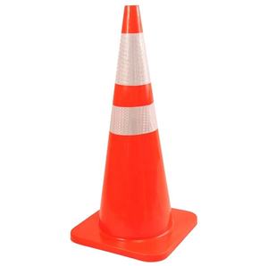 Cono Stradale Arancione in PVC da 70cm, Rimovibile, Riflettente, Flessibile e Leggero, Base da 36cm, Senza Alimentazione Elettrica - Product Image 1