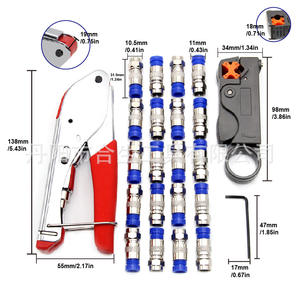 Kit d'outils de sertissage pour câbles coaxiaux RG59, pince à sertir pour connecteurs 6 F, dénudeur de fils, en acier inoxydable, manuel - Product Image 5