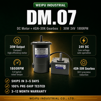 Nouveau moteur à engrenages CC WEIPU DM.07 30W 24V 1800RPM 4GN-50K, réducteur 30:1, petit moteur CC à engrenages, testé à 100 %.