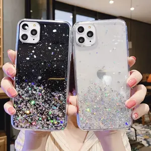 Iphone 11套流行女款手机壳金箔闪粉tpu手机壳