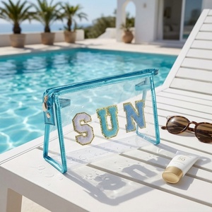 Bolsa de Protección Solar Transparente, Bolsa de Aseo para Maquillaje, Artículos Esenciales para Vacaciones en la Playa para Mujeres y Adolescentes, Canasta de Pascua, Bolsa de Maquillaje con Logotipo Personalizado - Product Image 1