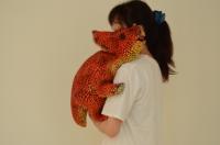 Marionnette de dinosaure Triceratops réaliste en silicone, contrôlée à la main, pour les fêtes intérieures en écoles publiques et maternelles