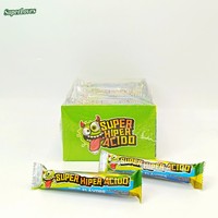 SuperLoves Chewing-gum fruité avec autocollant tatouage dans un pot en verre multicolore pour fête d'enfants, vente en gros