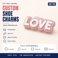 Nouveau design Breloques de chaussures en PVC souple en forme de lettre ou de mot personnalisé pour sabots, Vente en gros