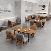 Ensembles de mobilier de café et restaurant de luxe léger en gros, sièges de banquette pour café, table et chaise modernes en cuir PU pour restauration rapide