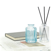 Bouteille d'aromathérapie en verre rayé 150 ml, bouteille diffuseur de parfum en verre de couleur personnalisée