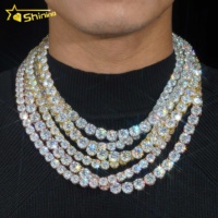 Vente flash Collier et bracelet tennis en diamant D VVS 8MM 10MM en argent sterling 925 Hip Hop Chaîne tennis en moissanite