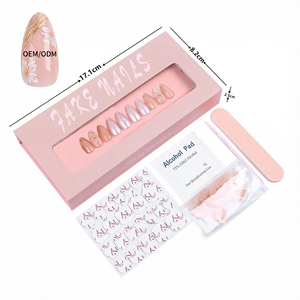 <span class=keywords><strong>Faux</strong></span> <span class=keywords><strong>Ongles</strong></span> Amande Floraux Français en Gros à Bas Prix, 24 Pièces Amovibles à Presser, <span class=keywords><strong>avec</strong></span> Boîtes d'Emballage, pour les Doigts - Product Image 4