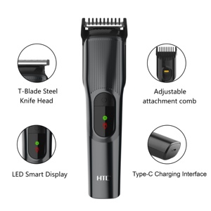 <span class=keywords><strong>Tondeuse</strong></span> à <span class=keywords><strong>cheveux</strong></span> et à barbe HTC AT-519 pour homme, charge Type-C, batterie au lithium <span class=keywords><strong>de</strong></span> luxe - Product Image 3