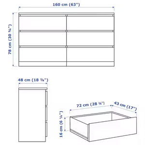 Commode moderne blanche à 6 tiroirs Mobilier de salon de style nordique avec bois MDF pour la maison ou l'hôtel - Product Image 6