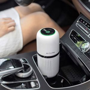 Purificateur d'air électrostatique intelligent et silencieux, humidificateur, 100 m³/h CADR, pour voiture et maison, portable, alimenté par USB/batterie, affichage de la qualité de l'air - Product Image 1