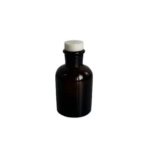 Brandneue hochwertige Großhandel benutzer definierte Logo schwarz transparente flüssige ätherische Öl Verpackung Glasflasche mit Kork für Lebensmittel