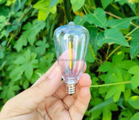 Coque en plastique incassable ST38 1W pour ampoules à filament globe E12 pour guirlandes lumineuses de jardin étanches AC/DC/solaires