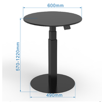 E1 noir bureau d'ordinateur portable électrique réglable en hauteur bureau debout moderne électrique assis debout bureau une jambe ronde côté Table basse