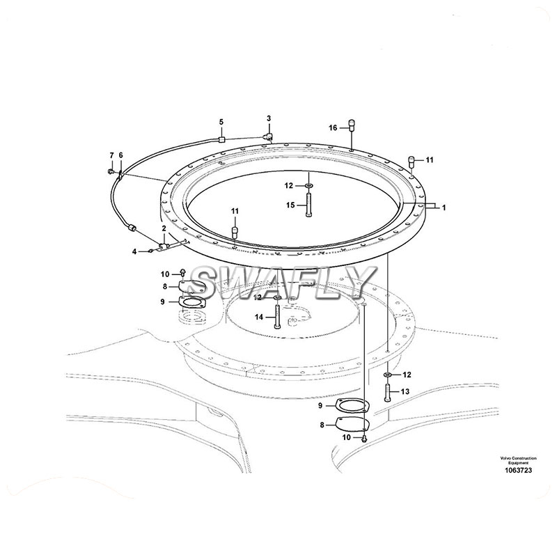 SWAFLY VOE14647523 Премиум поворотное кольцо шестерни EC210B поворотный подшипник 14647523