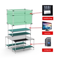Mesa de Inspección para Taller, Laboratorio o Garaje Comercial, Banco de Trabajo de Acero y Tablero de Fibra de Densidad Media, Ajustable y Multifuncional
