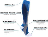 Chaussettes de compression longues en nylon pour la course à pied, confortables et personnalisées, pour le sport
