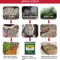 Broyeur de bois de 1 à 2 tonnes, 55 ch diesel, avec broyeur de branches d'arbres pour usage en jardin, machine à sciure de bois