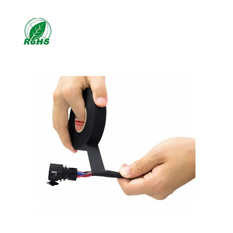 Genuine black custom auto wiring harness tape with 9mm 19m tesa 51036 tesa 51608 wiring harness tape high temp wire