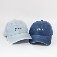 Gorras de Béisbol de 6 Paneles al por Mayor de Fábrica, Personalizadas para Adultos y Niños, Estilo Casual Desestructurado, Lavado Denim, Bordado Simple, Gorras Tipo Dad Hat