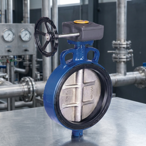 Vanne papillon industrielle en fonte CF8 avec disque en acier inoxydable et siège EPDM, sans bride, pour boîte de vitesses - Product Image 1