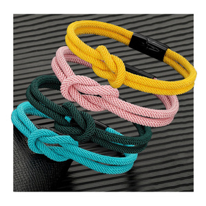 Pulseras de cuerda de Milán de alta calidad, joyería Unisex de acero inoxidable personalizada, amuleto de Amistad de cuerda de nailon duradero - Product Image 1