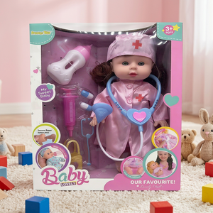 Precious Toys Baby <b>Doll</b> Doctor Role <b>Play</b> Set with Stethoscope Syringe Bottle 14 Inch Plastic Educational Toy for Girls 3+ Ages - Product Image 1