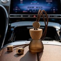 Diffuseur de voiture 6 ml, flacon professionnel pour huiles essentielles, flacon de parfum suspendu pour voiture, bouchon rond en bois, désodorisant pour voiture