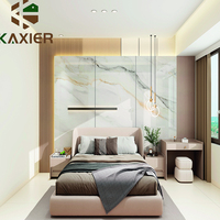 Foshan 1220*2440 Panneau de marbre en PVC Décoration intérieure Feuille de plastique laminé Panneau mural en PVC Panneau mural 3d très brillant