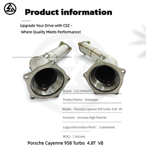 ท่อลดแรงดันไอเสียสำหรับกีฬาปอร์เช่คาเยนน์958เทอร์โบ<span class=keywords><strong>4.8</strong></span>ตัน <span class=keywords><strong>V8</strong></span>การไหลสูง - Product Image 3