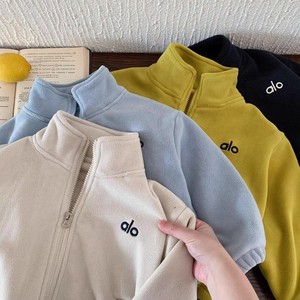 Tongxingyuan Children's Autumn Winter Boys Fleece Sweatshirt And Sweatpants Casual Two Piece Set Beige Yellow Green Blue - Product Image 2